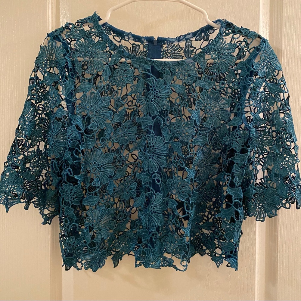 Ink blue JJ’s House half sleeve lace bridesmaid